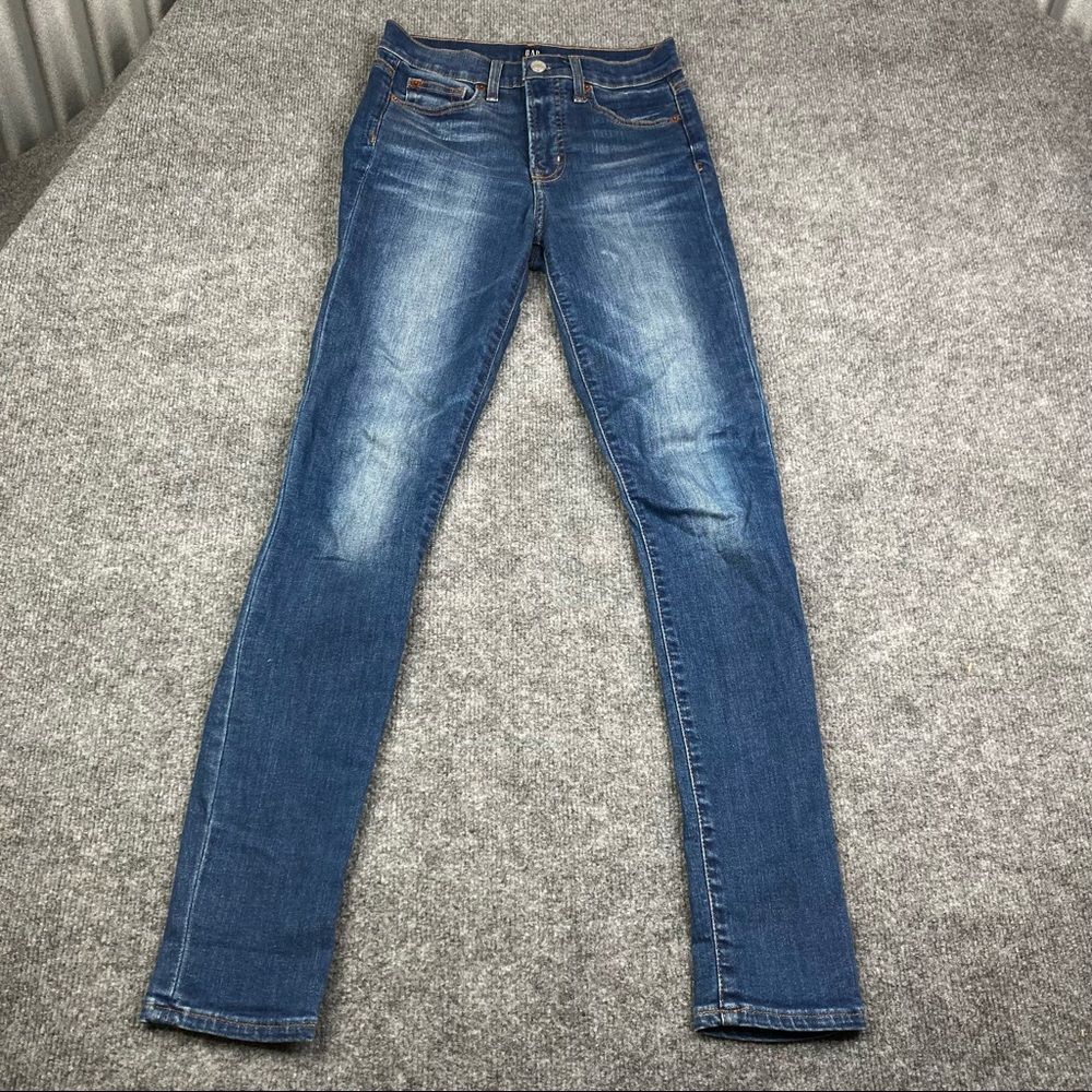 Gap Jeans Womens Size 24 Blue True Skinny High Waisted Stretch Denim Casual